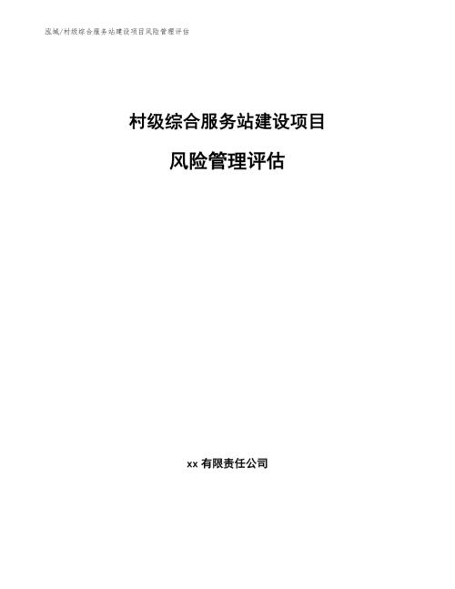 村级综合服务站建设项目风险管理评估参考.docx