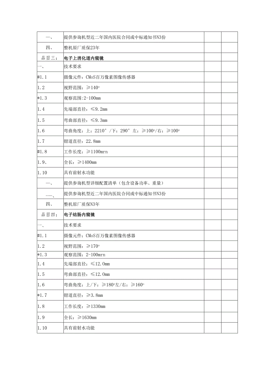 XX中医药大学临床医学院超声电子上消化道内窥镜及电子胃肠镜系统等设备采购参数要求（2025年）.docx_第3页