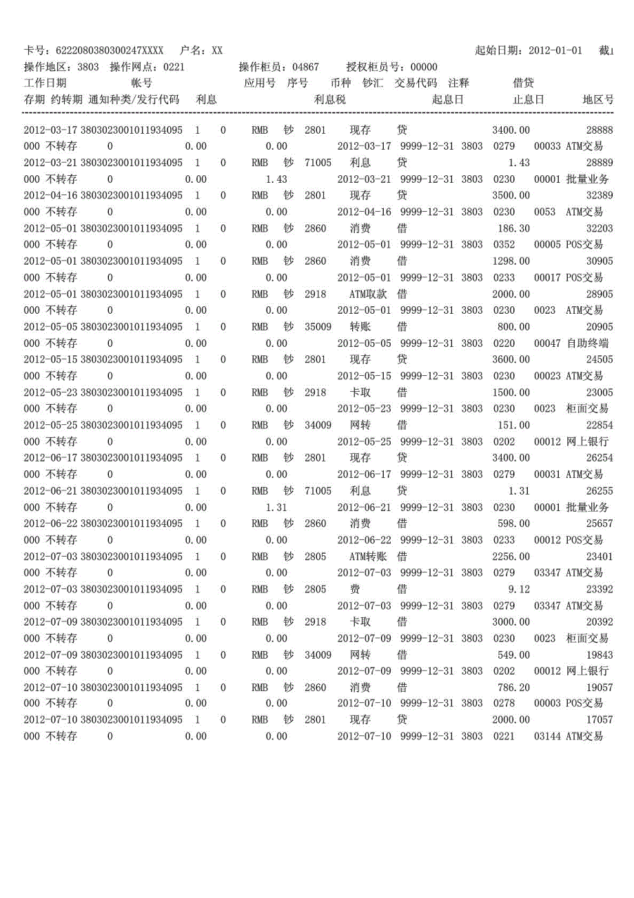 工SHANG行流水工行流水工商银行样本.doc_第2页