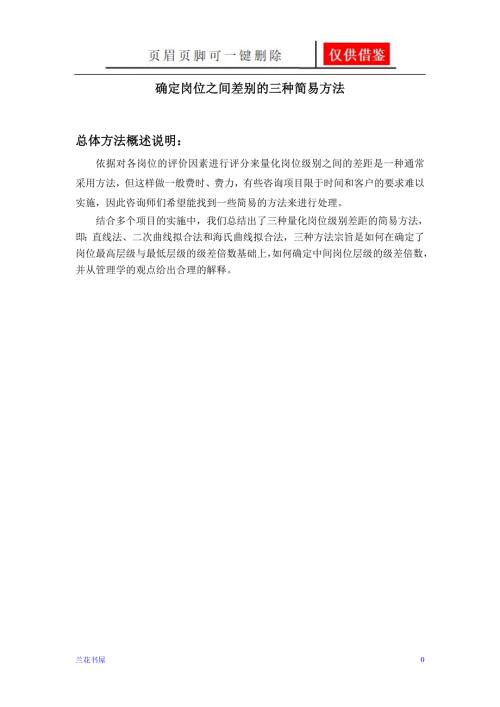 确定岗位层级系数的三种简易办法业界材料.doc