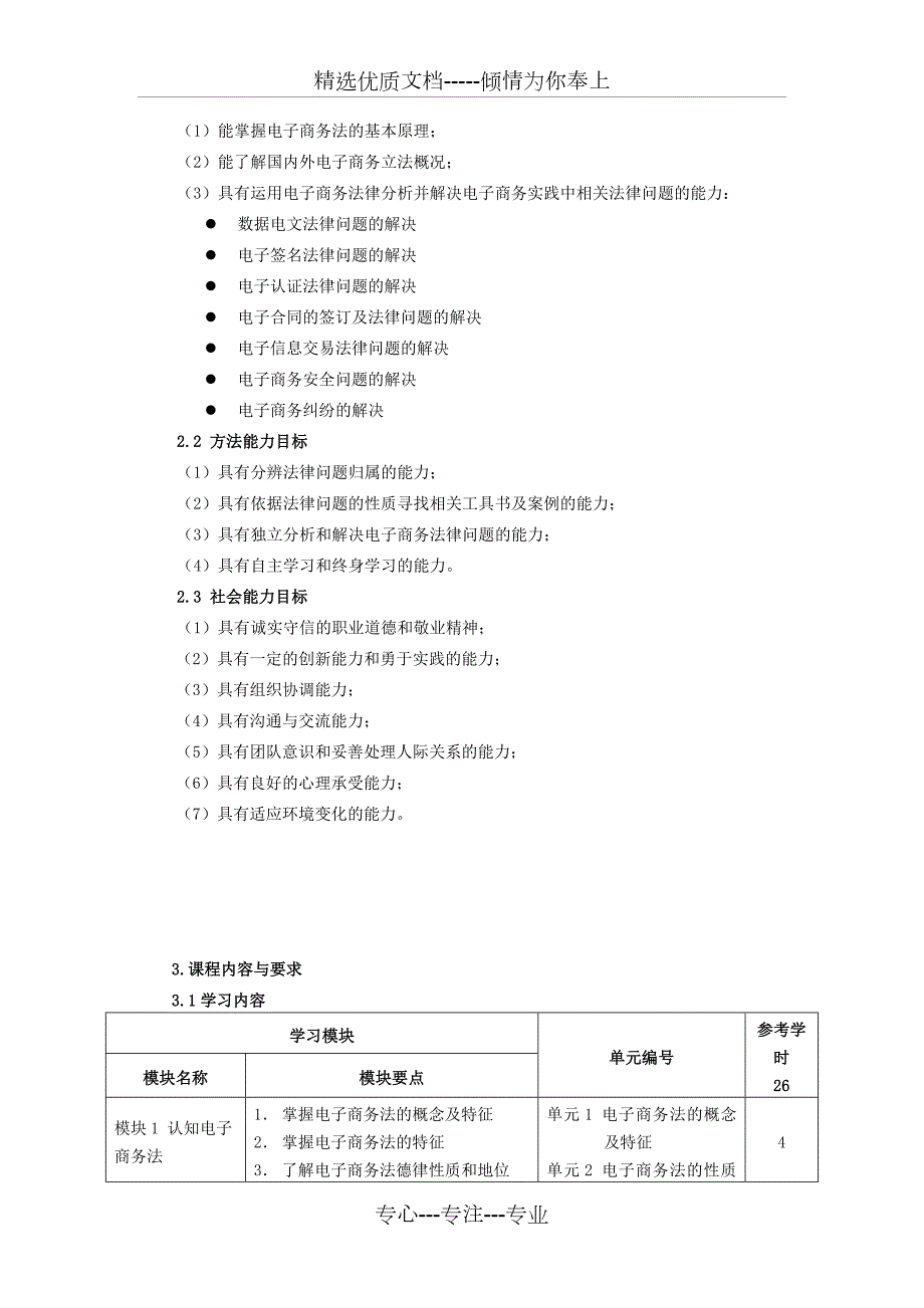 电子商务法律法规课程标准.docx_第2页