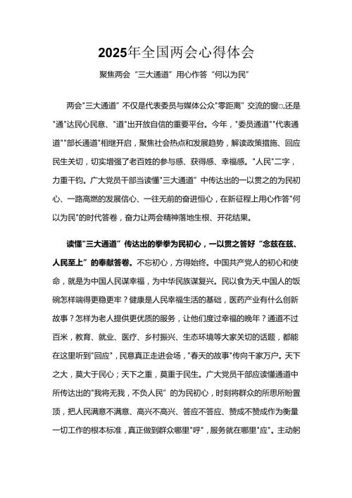 2025年全国两会精神发言稿精选资料合集.docx
