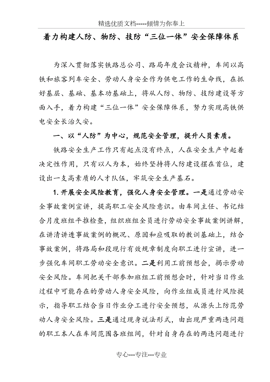 着力构建人防物防技防三位一体安全保障体系共9页.doc_第1页