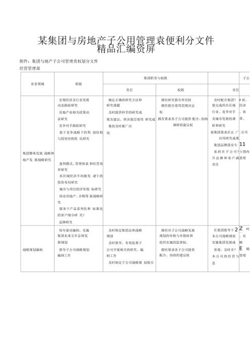 某集团与房地产子公司管理责权划分文件.docx