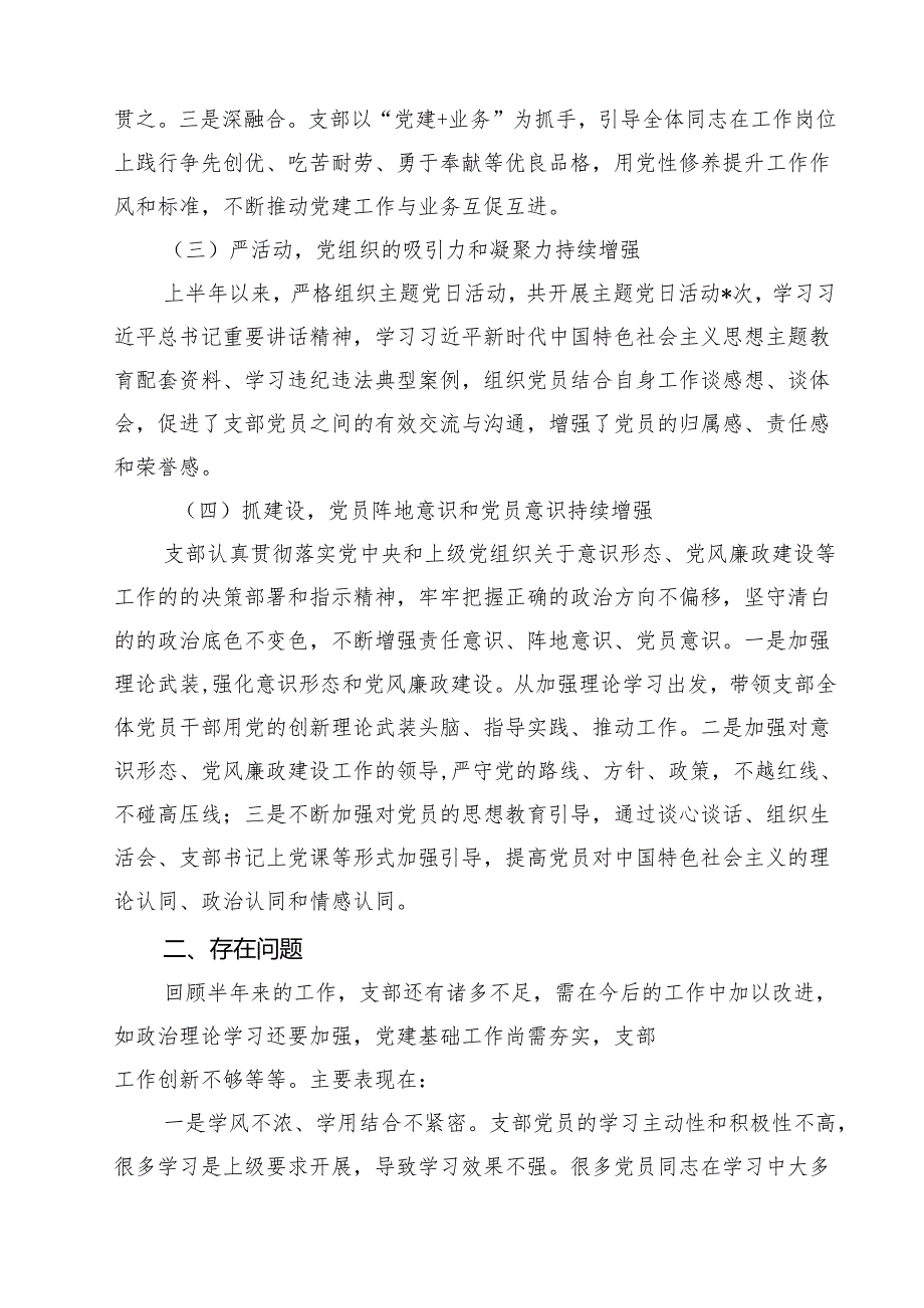 （6篇）党支部2025年上半年党建工作总结及下半年工作计划（精选合集）.docx_第2页