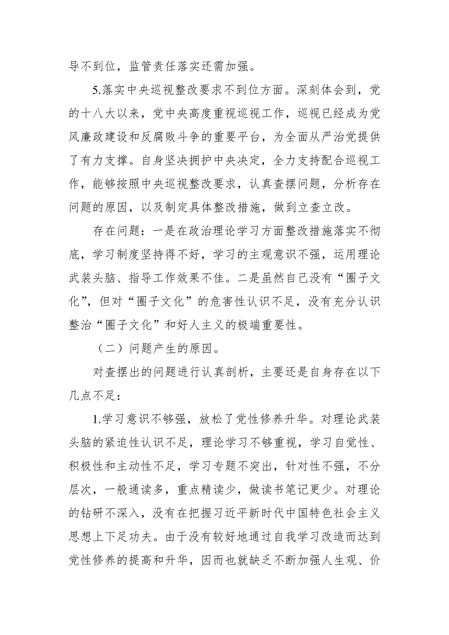 某市纪委书记中央巡视反馈意见整改落实专题XXX会个人发言提纲.doc_第3页