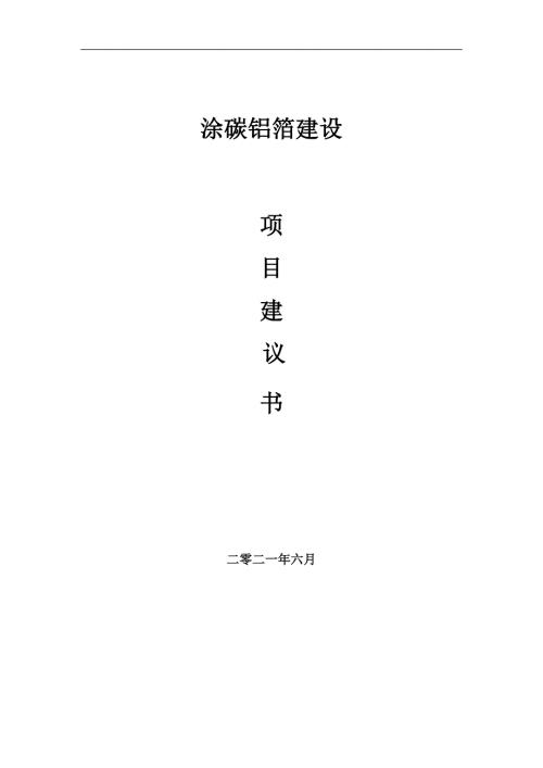 涂碳铝箔项目建议书写作参考范本.doc