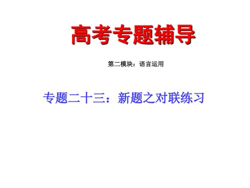 新题之对联练习PPT课件.ppt