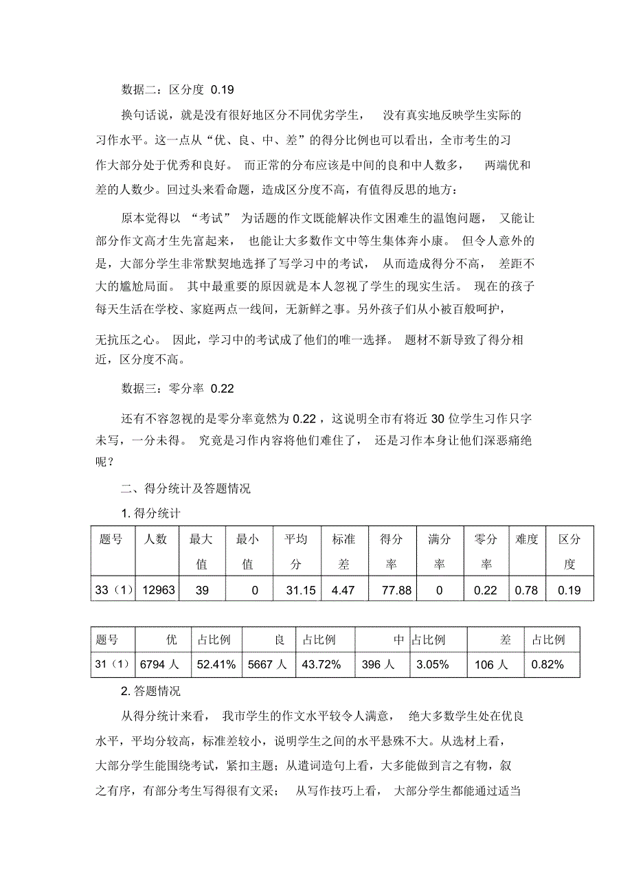 小学语文六年级期末质量抽测考试试题习作板块分析报告.docx_第2页