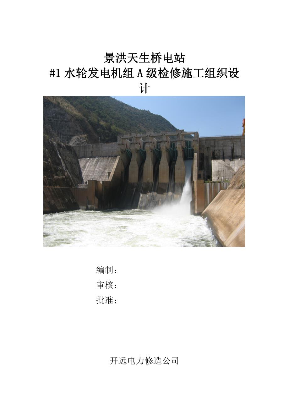 水电站水轮发电机组A级检修施工组织设计方案范本.doc_第1页