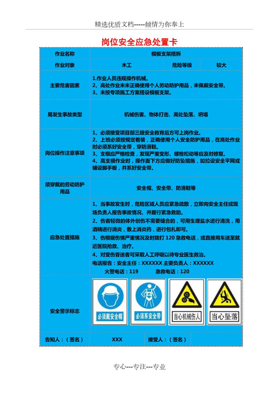 建筑行业岗位安全应急处置卡共24页.docx_第3页