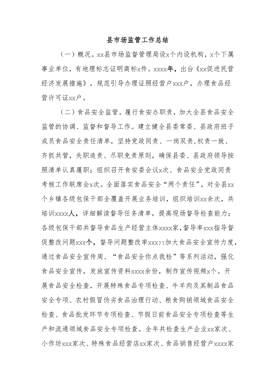 县市场监管工作总结.docx_第1页