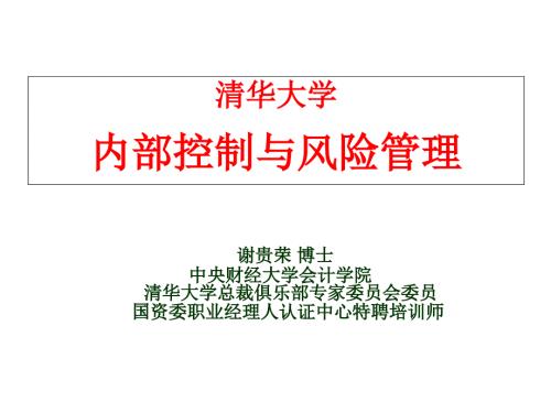清华大学的内部控制和风险管理.ppt