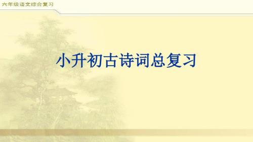 小升初古诗词复习课件.ppt