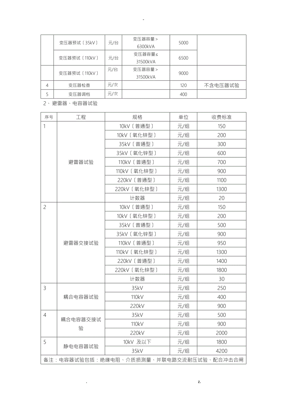 电力服务收费项目及标准.doc_第2页