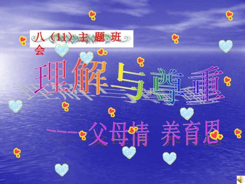 理解与尊重主题班会.ppt