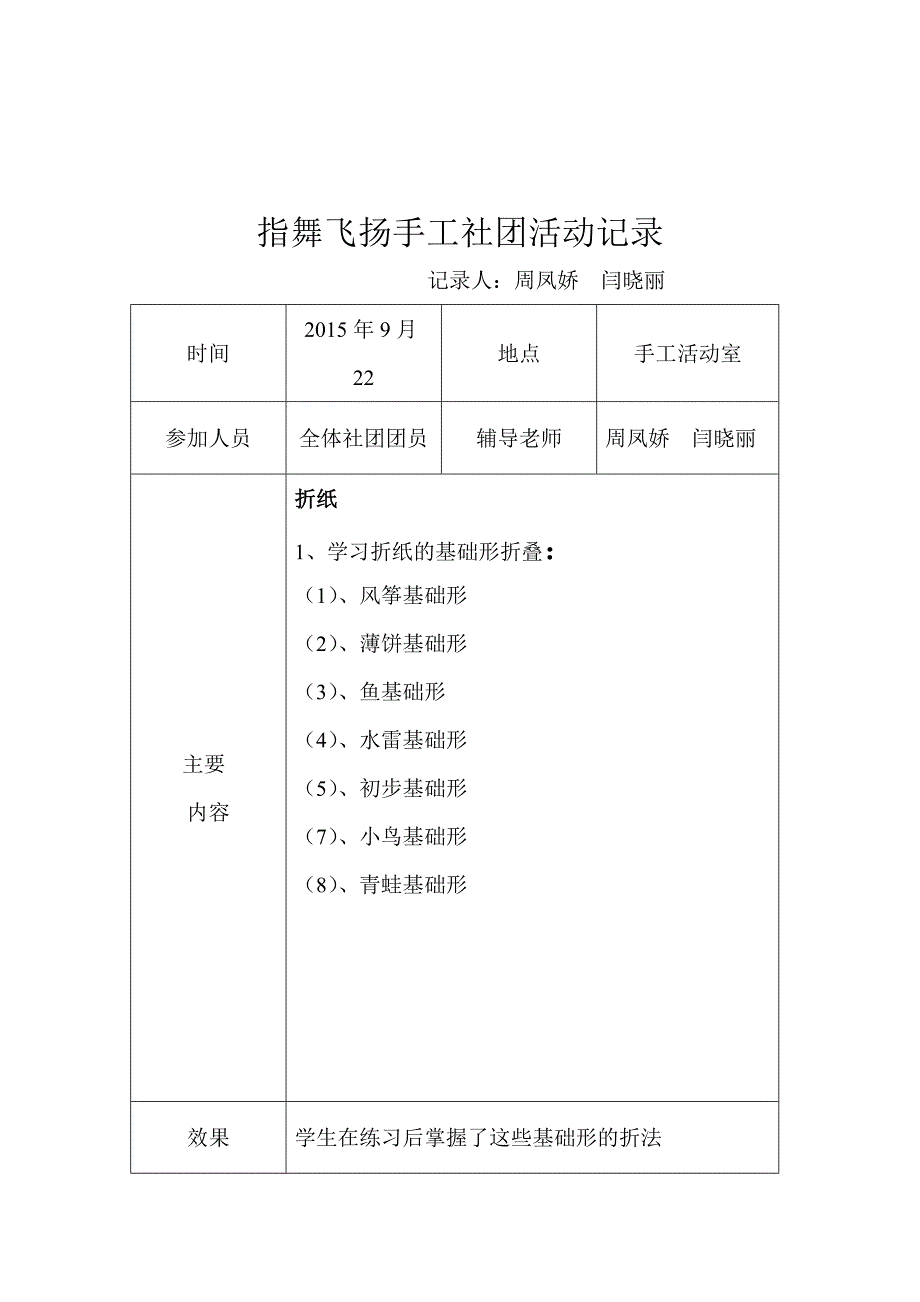 手工社团活动记录.doc_第2页