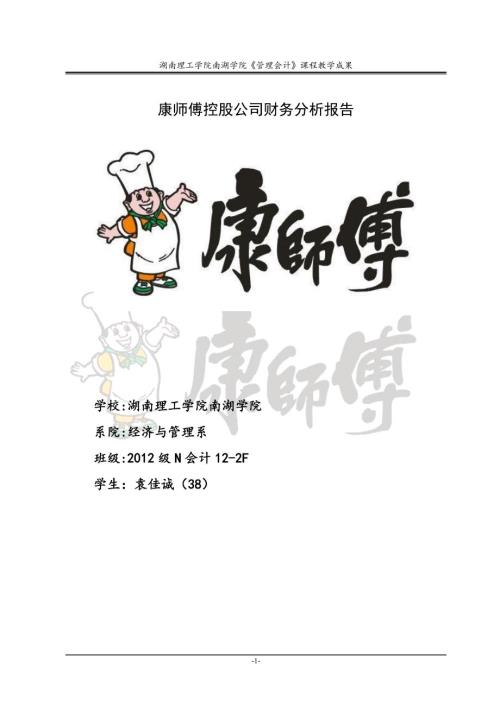 康师傅控股公司财务分析报告.doc