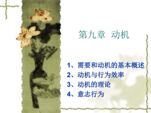 普通心理学彭聃龄主编第九章动机.ppt