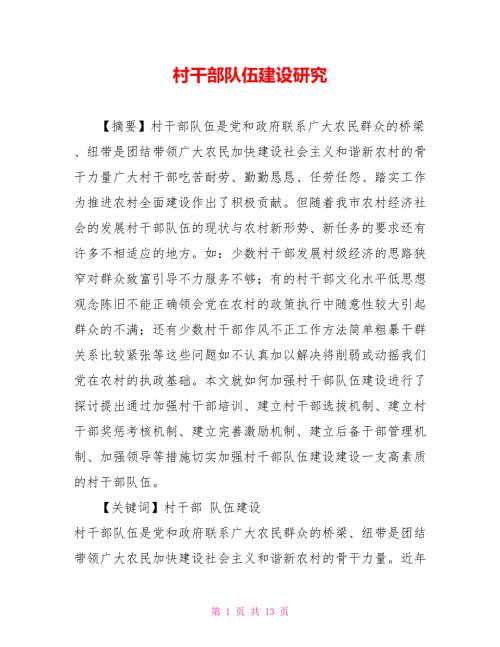 村干部队伍建设研究.doc