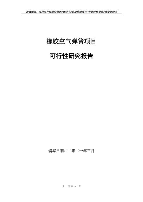 橡胶空气弹簧项目可行性研究报告立项申请.doc