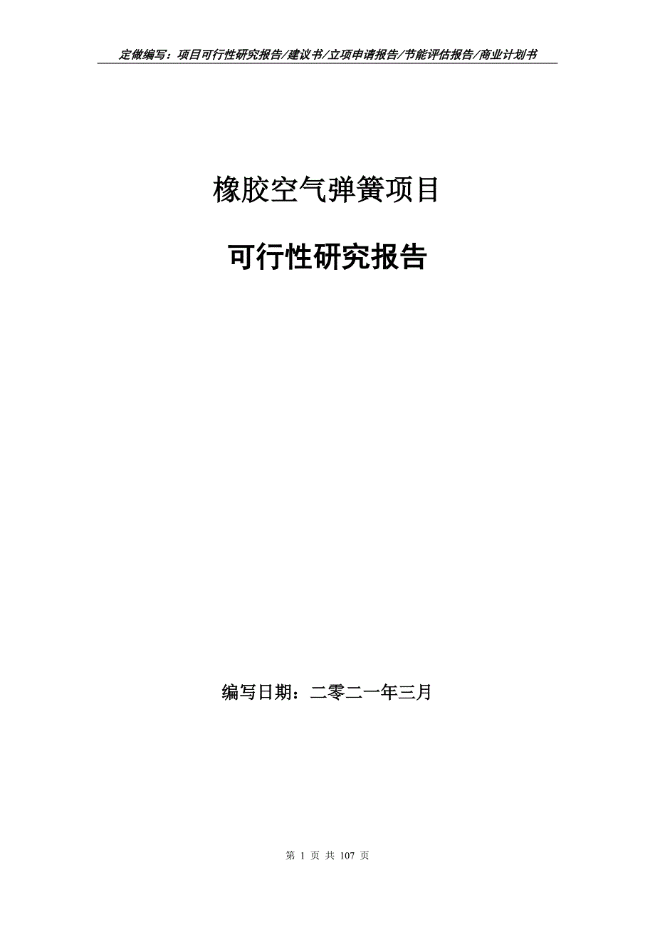 橡胶空气弹簧项目可行性研究报告立项申请.doc_第1页