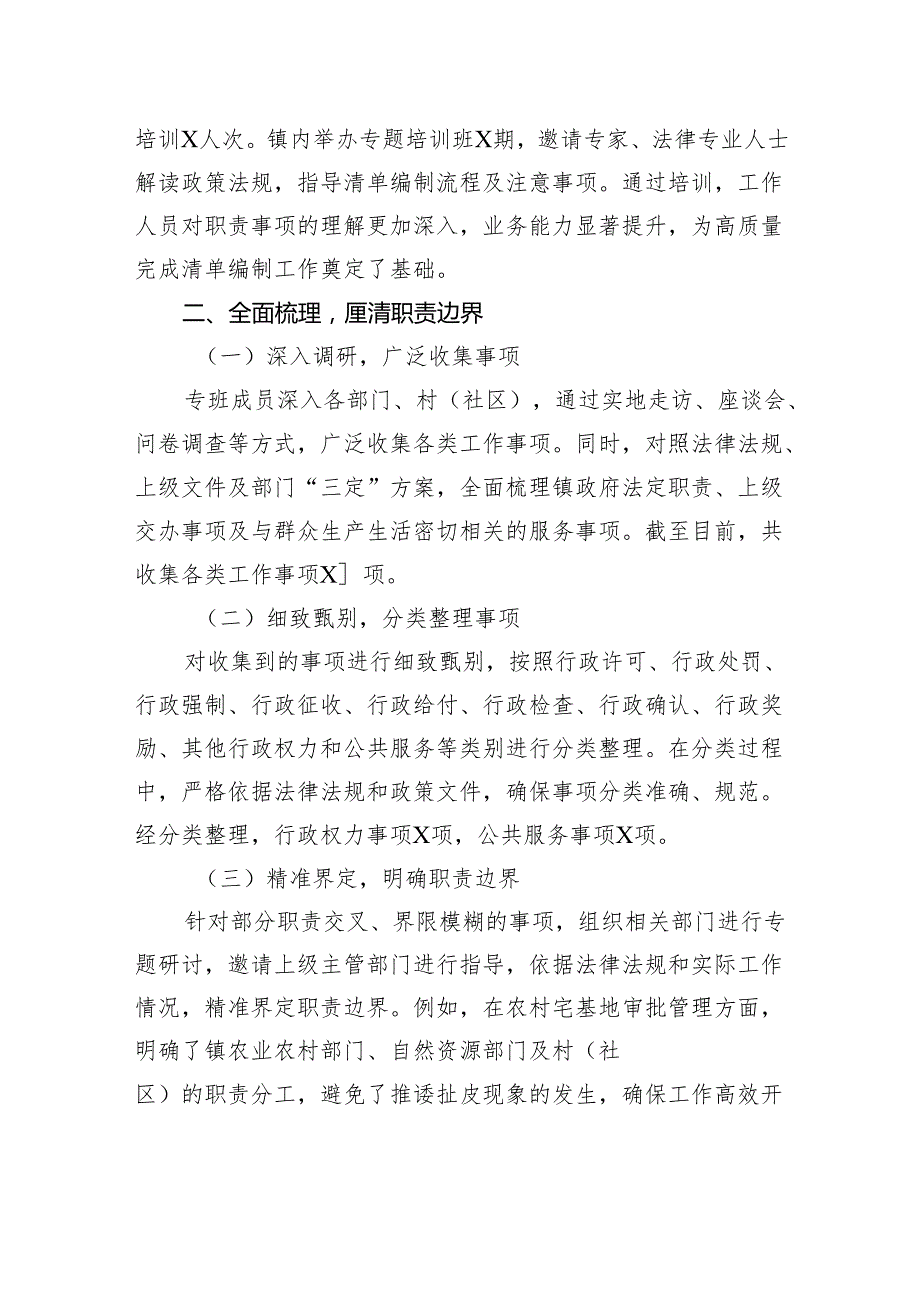 乡镇履行职责事项清单工作进展情况的汇报.docx_第2页