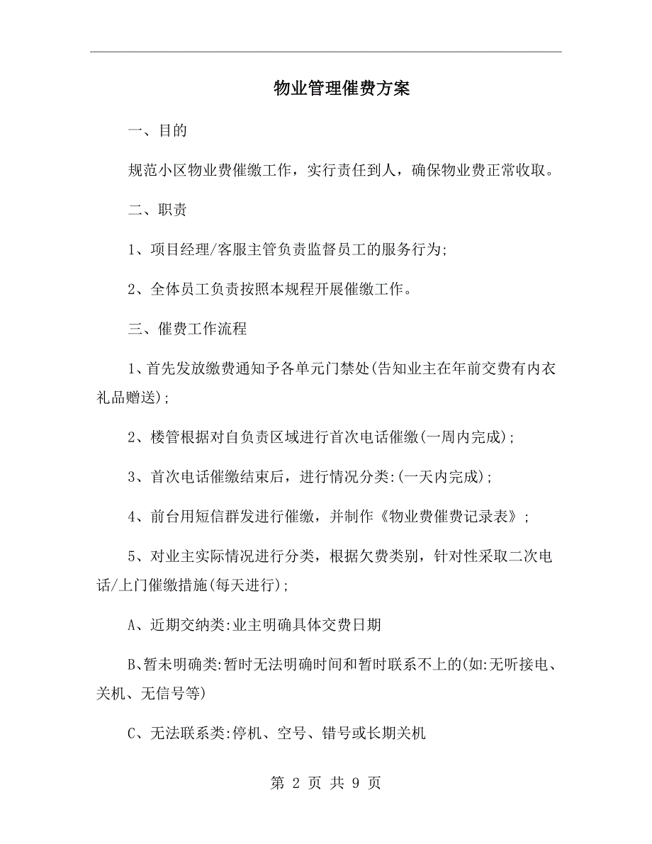 物业管理催费方案.doc_第2页