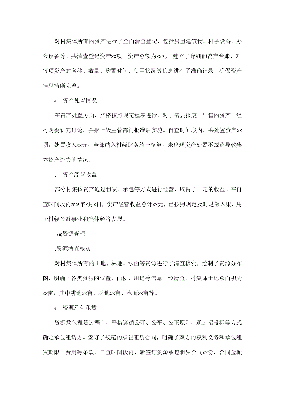 2025 年最新版 XX 村三资自查报告.docx_第2页