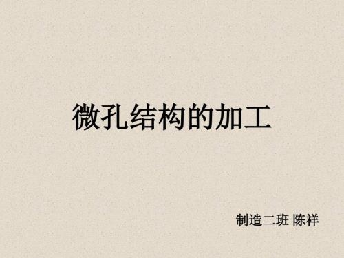 微孔结构的加工.ppt