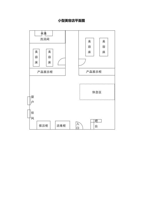 小型美容店办理卫生许可证平面图.docx
