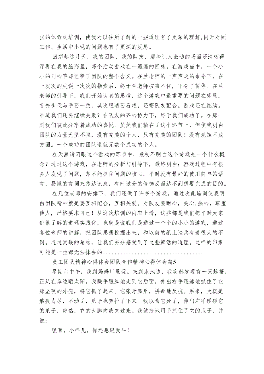 员工团队精神心得体会团队合作精神心得体会（5篇）.docx_第3页