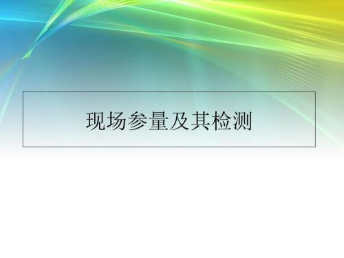 现场参量及其检测PPT课件.ppt