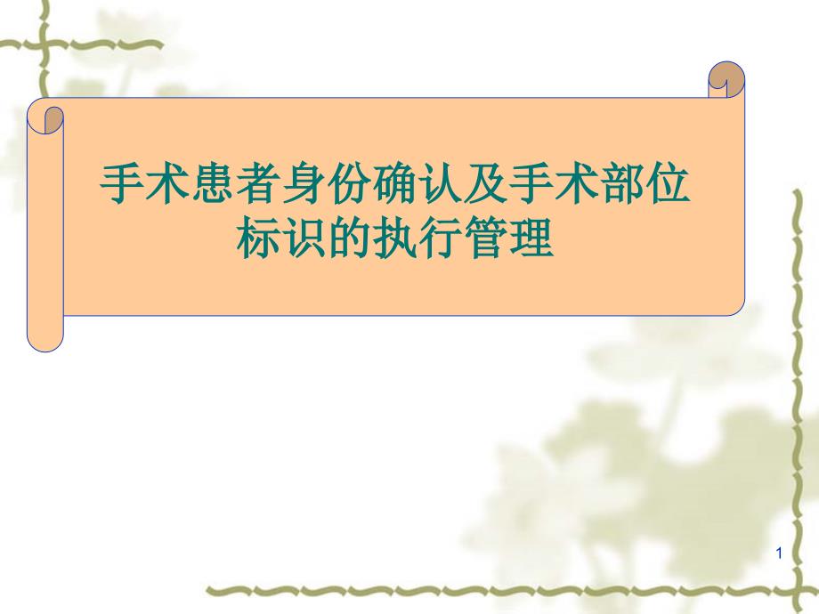 手术患者身份确认及手术部位标识的执行管理ppt课件.ppt_第1页