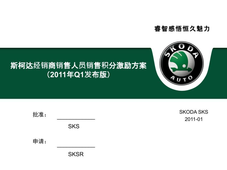 斯柯达经销商销售人员销售积分激励方案Q1发布版.ppt_第1页