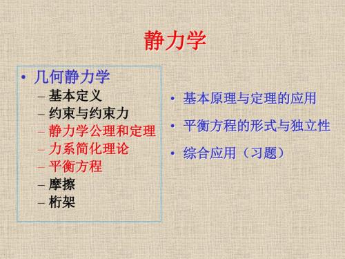 理论力学复习课件静力学复习.ppt