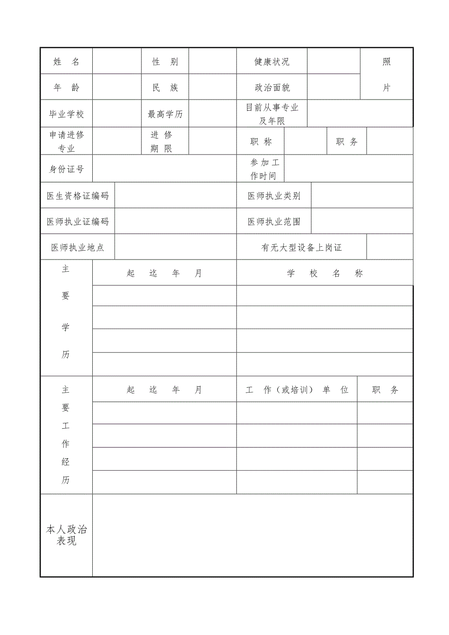 省中医院进修申请表.doc_第2页