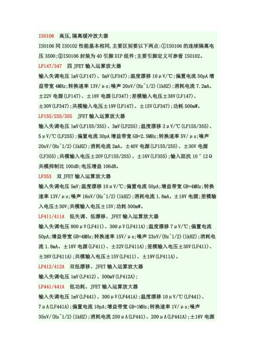 常用放大器参数.doc