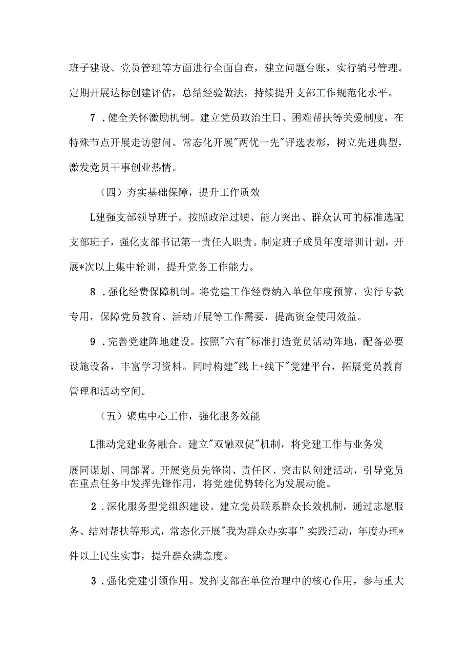 XXXX年五好党支部巩固提升方案范文.docx_第3页