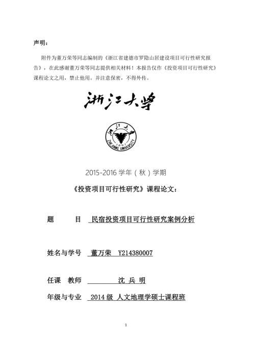 民宿项目可行性研究报告.docx