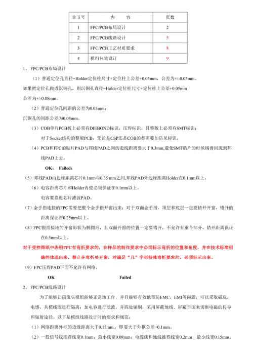 摄像头模组设计规范.doc