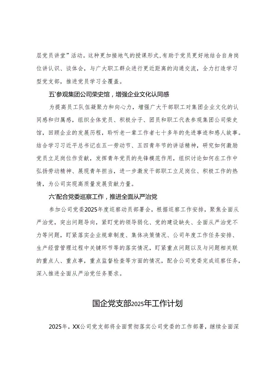 国企党支部2025年5月工作计划+国企党支部2025年工作计划.docx_第3页