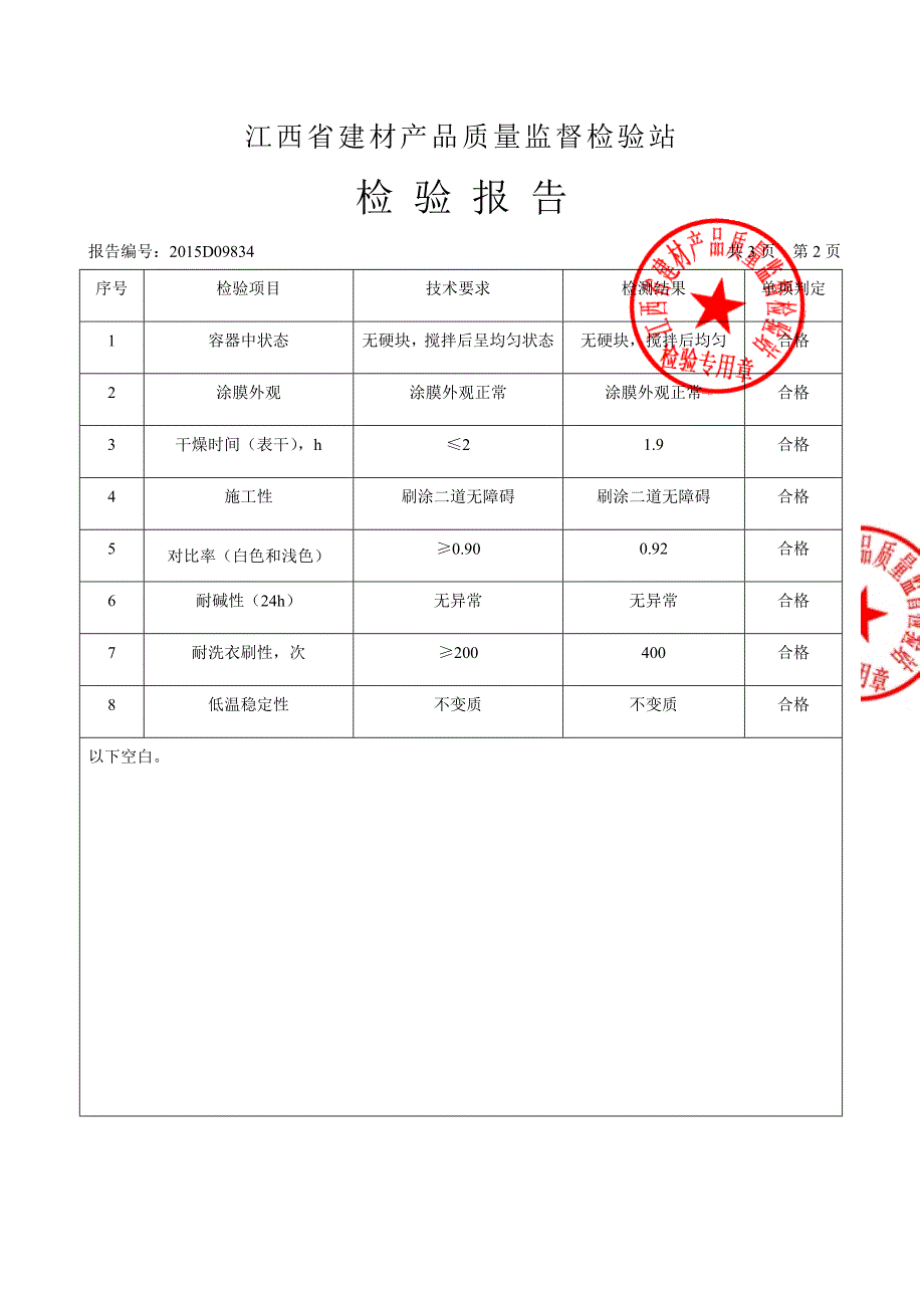 广州立邦涂料有限公司内墙乳胶漆检验报告.doc_第3页