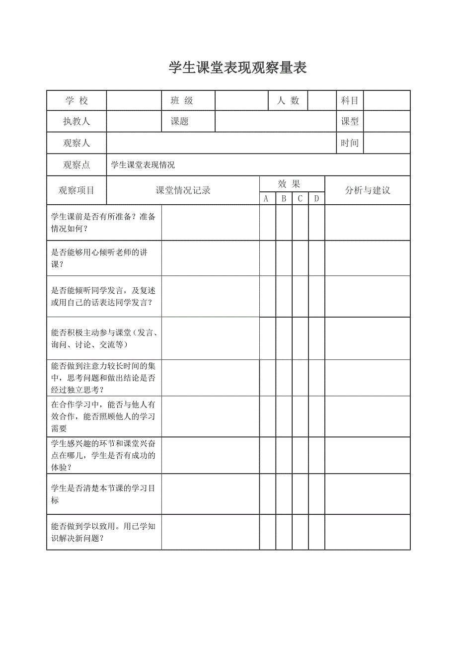 小学英语课堂观察量表.docx_第2页