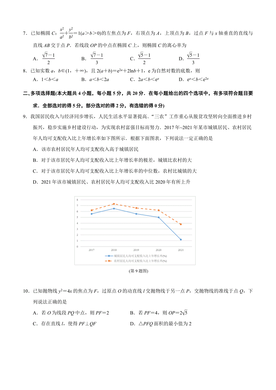 江苏省南京市盐城市2022年高三年级第二次模拟考试数学试题含答案.docx_第2页
