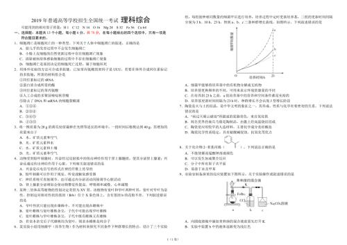打印版全国卷理综高考试题文档版.doc