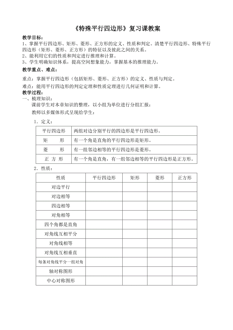 特殊平行四边形复习课教学设计.doc_第2页