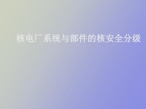 核电厂系统与部件的核安全分级.ppt