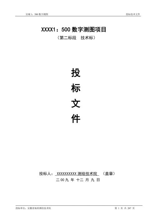 测绘项目投标技术文件范例.doc