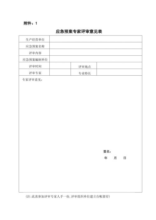 应急预案专家评审意见表.doc